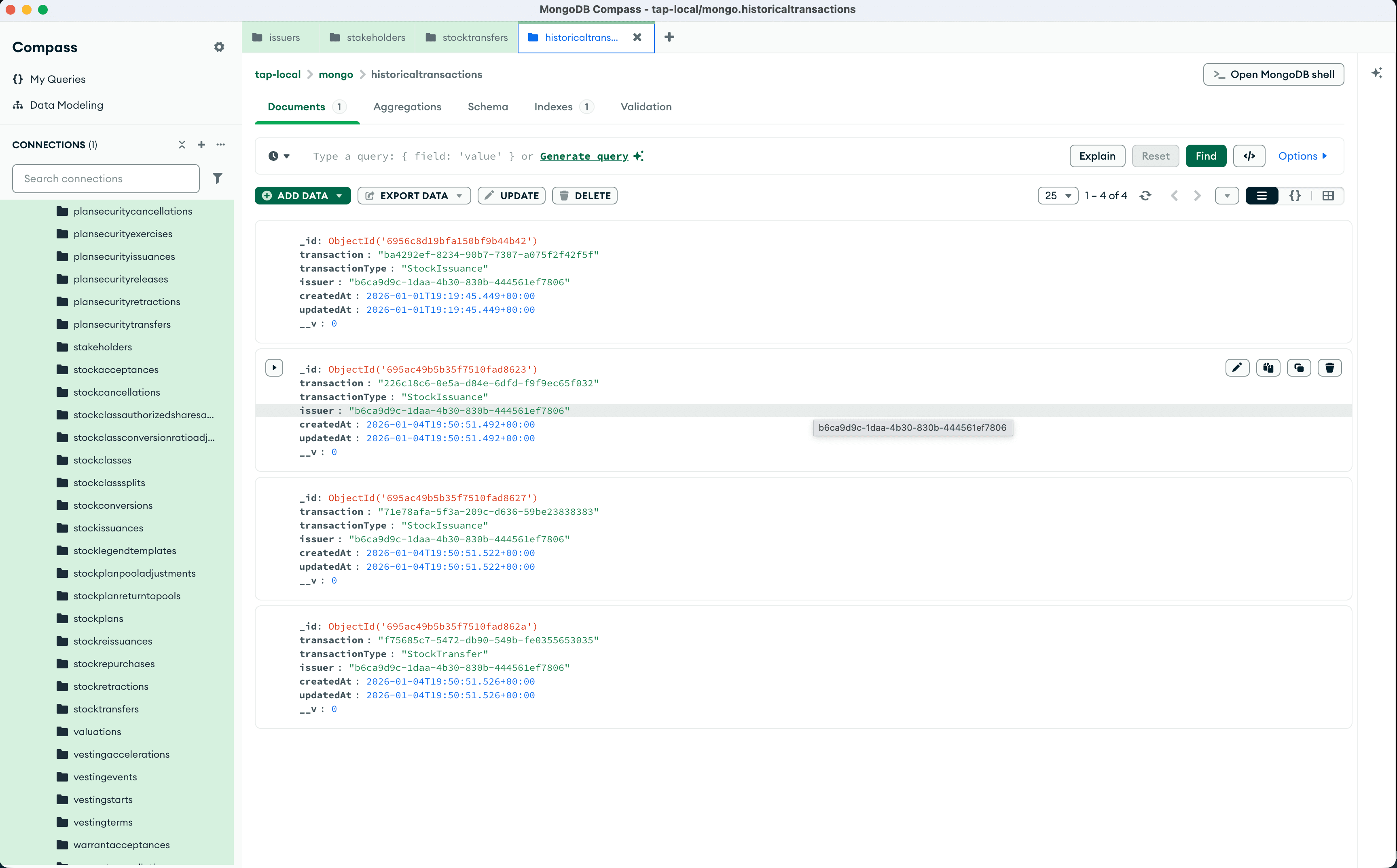 Historical Transactions